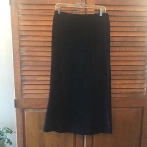 Long black velour skirt